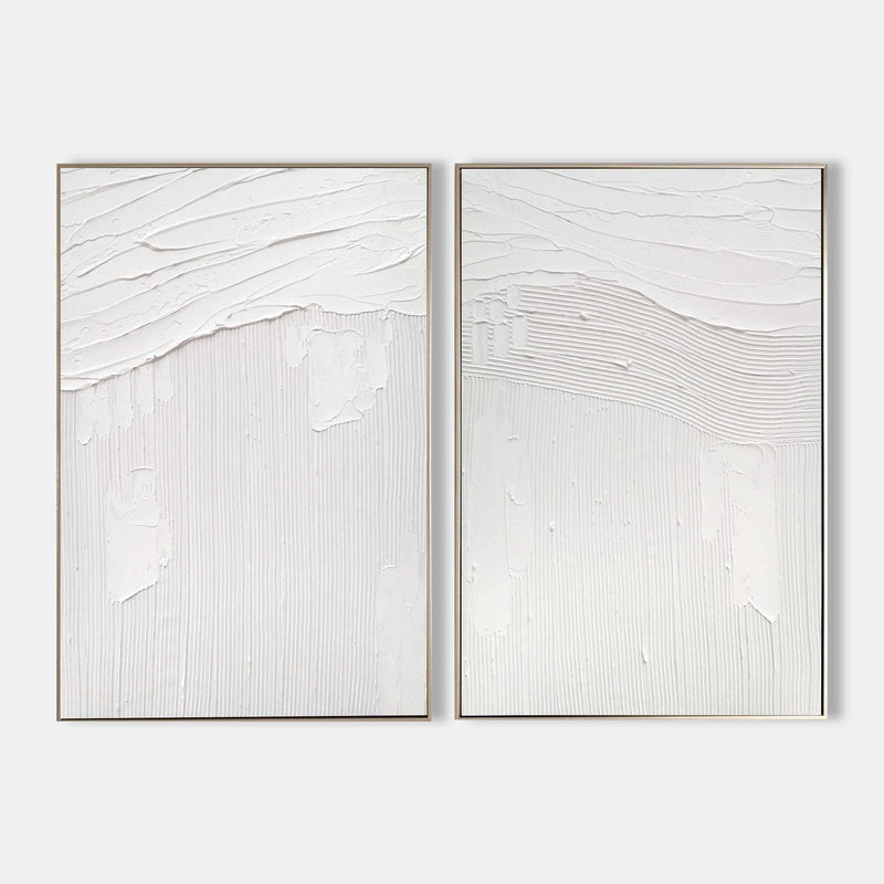3D White Textured Abstract Art Minimalist Art Large Abstract Modern Minimal Wall Art For Sale