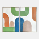 3D Colorful Rich Textured Abstract Art Minimalist Art Large Abstract Modern Minimal Wall Art For Sale