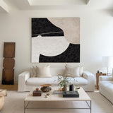 Large Minimalist Art Beige Canvas Wall Art Square Abstract Art