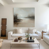 Large Beige Abstract Painting Landscape Abstract Art On Canvas Modern Earth Tone Painting Wall Decor