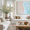 Oversize Windy Beach Canvas Art Abstract Coastal Acrylic Seascape Paintings Modern Landscape Wall Art Abstract Painting For Home Decor
