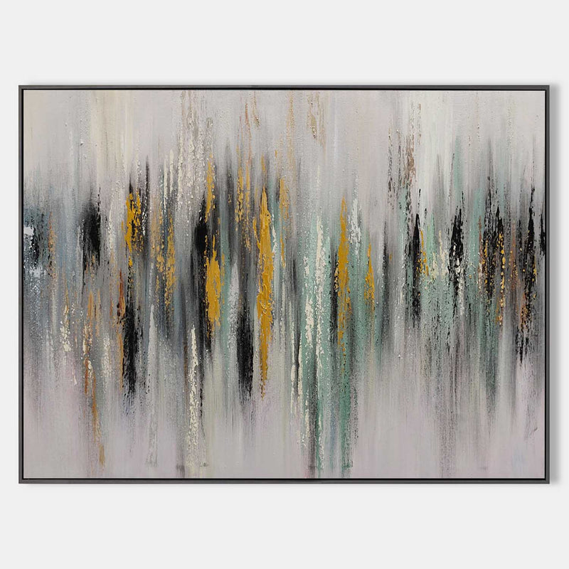 Modern Gray Gold Foil Abstract Decor Painting Canvas Wall Art Minimalist Painting Living Room Sofa Art Painting