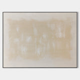 Modern Beige And White Minimalist Abstract Art On Canvas Abstract Painting For Sale