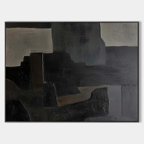 Black And Grey Wall Art Abstract Acrylic Art Canvas Painting For Living Room Painting Ideas On Home Decor