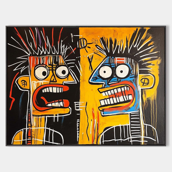Modern Graffiti Paintings Basquiat Painting Basquiat Canvas Wall Art Handmade Canvas Art For Sale
