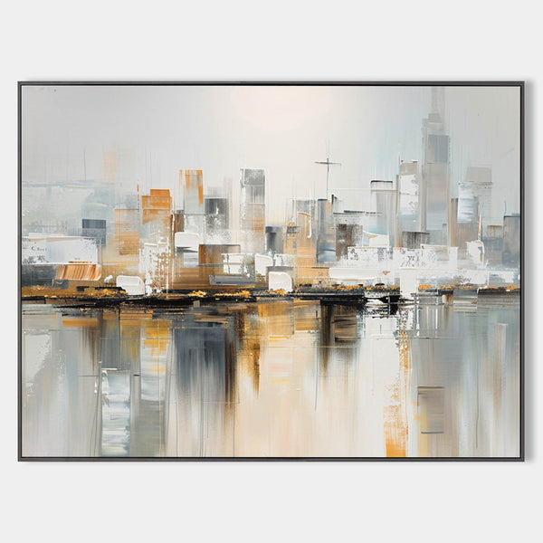 Large Modern Urban Painting Abstract Cityscape Art City Big Abstract Painting For Sale