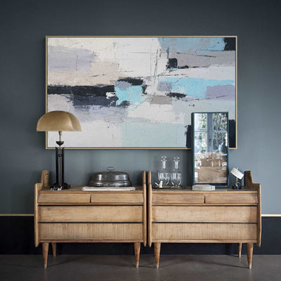 Original Large Abstract Seascapes Painting Impressionist Beach Canvas Wall Art