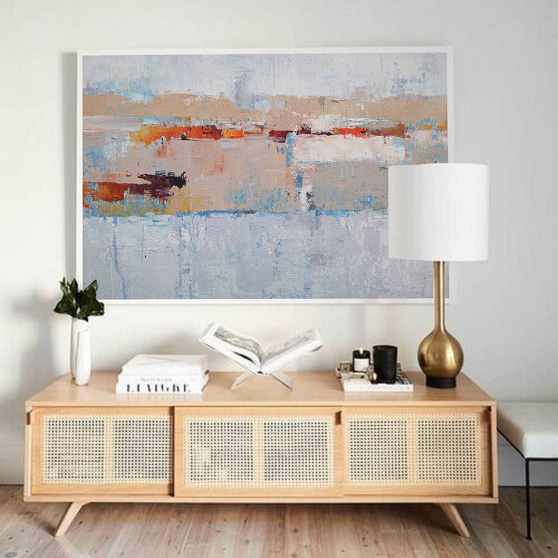 Acrylic Abstract Landscape Painting Extra Large Contemporary Abstract Painting On Canvas Grey Abstract Painting 
