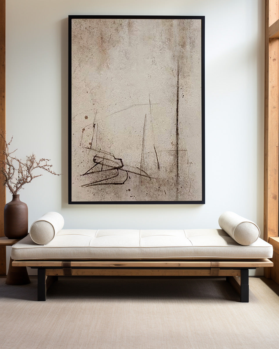 Modern Brown And Beige Abstract Canvas Wall Art Earth Tone Minimalist Art Minimalist Painting 