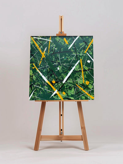 Large Green And Yellow Textured Abstract Painting Wall Art Original Artwork For Livingroom