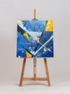 Original Blue And Yellow Abstract Wall Art ,Bump The Color，Living Room Decor, Modern, Minimalist Wall Art