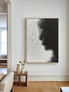 Black And White Abstract Painting, Black White Minimalist Painting, Black White Canvas Wall Art