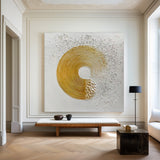 Yellow And White Abstract Art Painting Minimalist Wall Art Framed Canvas Art | Artexplore