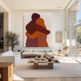 Modern Minimalist Lovers Painting, Lovers Large Oil Painting For Sale