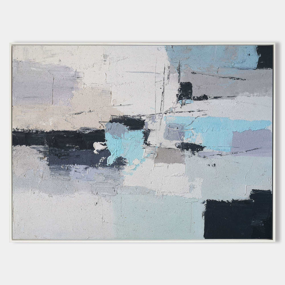 Original Large Abstract Seascapes Painting Impressionist Beach Canvas Wall Art