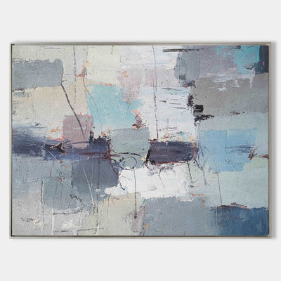 Large Abstract Coastal Canvs Acrylic Seascape Paintings Textured Abstract Painting 
