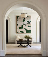 Wabi Sabi Wall Art Green Beige Textured Painting on Canvas Green Minimalist Wall Art For Sale