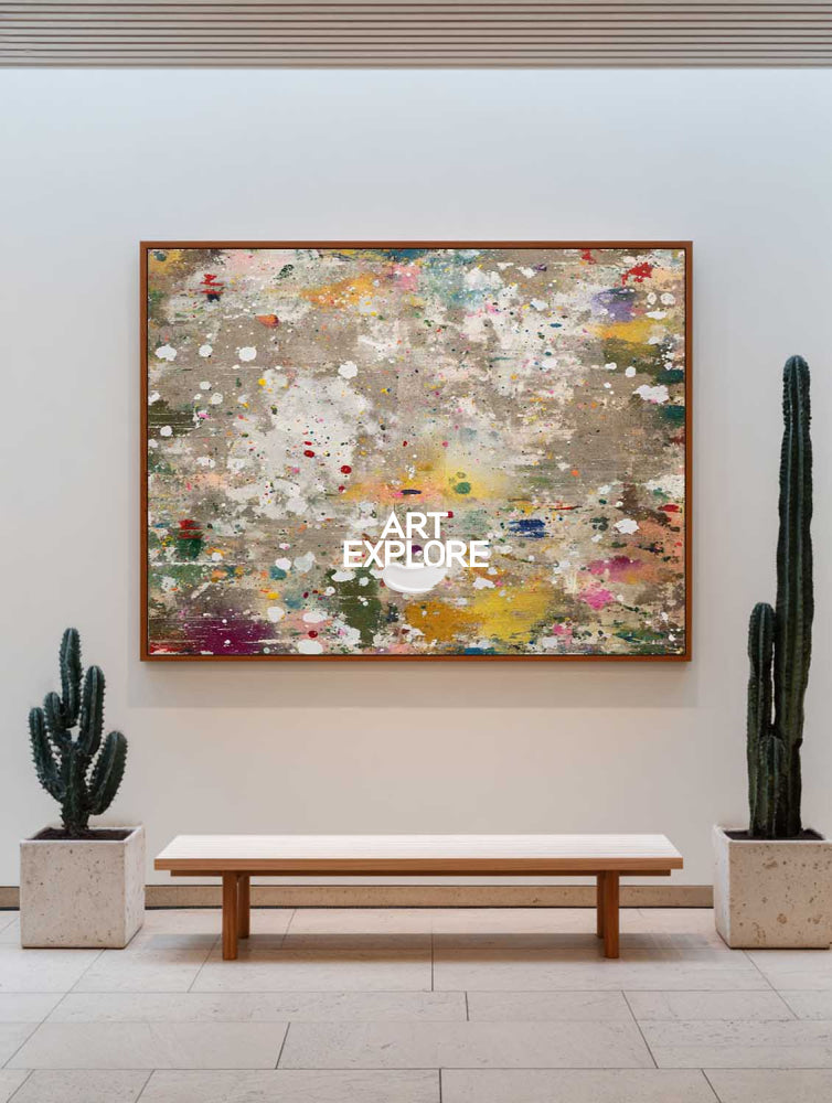 Vibrant Abstract Art With Colorful Mosaic Texture For Modern Living Room Decor