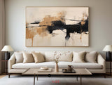 large abstract painting black and beige palette knife oil painting thick textured paintings