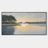 Original Oil Painting Of A Lake At Dusk With Delicate Impressionist Brushstrokes