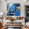 Modern Abstract Blue And Yellow Wall Art Original Colorful Canvas Painting For Living Room