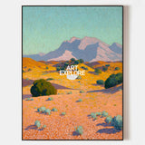 Textured Desert Mountain Painting For Modern Living Room Wall Decor