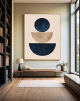 Beige And Blue Painting Large Minimalist Wall Art Abstract Neutral Color Minimalist Wall Art