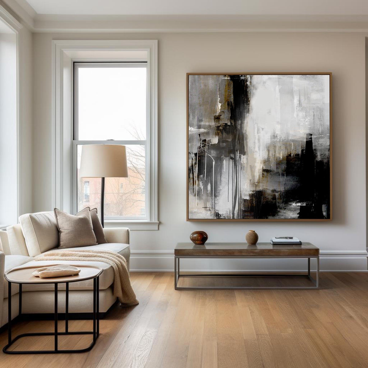 Grey Abstract Painting #ABAS28