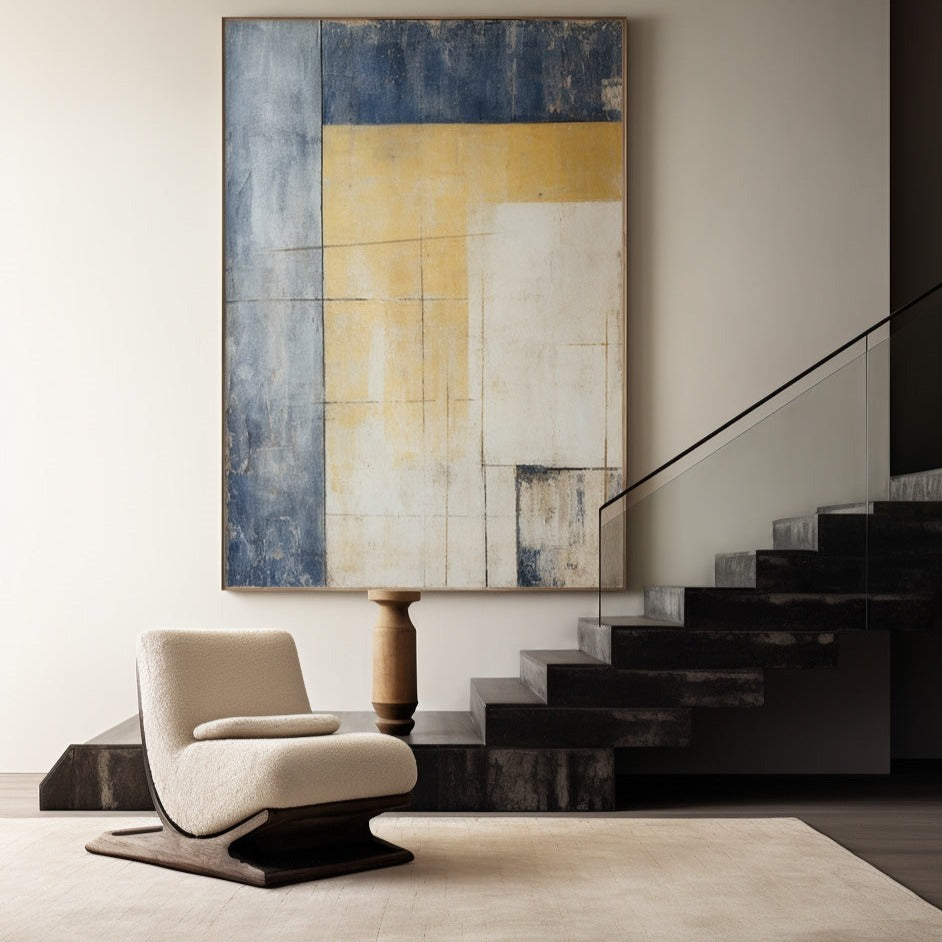Wabi-Sabi Beige Minimalist Wall Art, Japandi Interior Painting Large Abstract Canvas Wall Art