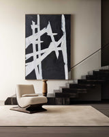 Modern Black And White Abstract Canvas Wall Art Minimalist Art Minimalist Painting For Livingroom