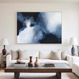 Blue Abstract Canvas Wall Art Big Living Room Wall Decor Canvas Painting