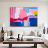 Pink And Blue Abstract Art Large colourful Canvas Art Modern Art