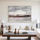 Large Grey Abstract Canvas Wall Art Abstract Beach Painting Modern Abstract Painting