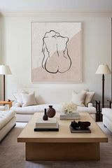 Modern Minimalist Painting Black And White Cool Body Shape Abstract Minimalist Painting For Home Decor