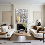 Abstract Gold Wall Art Grey And Gold Wall Art Huge Vertical Wall Art