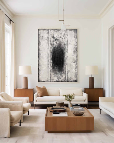 Black White Abstract Wall Art Extra Large Abstract Painting Acrylic Modern Abstract Canvas Art Contemportary Art
