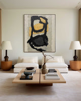 Black Gold Abstract Canvas Art Huge Vertical Abstract Painting On Canvas Acrylic Modern Abstract Wall Art Gold Contemportary Art