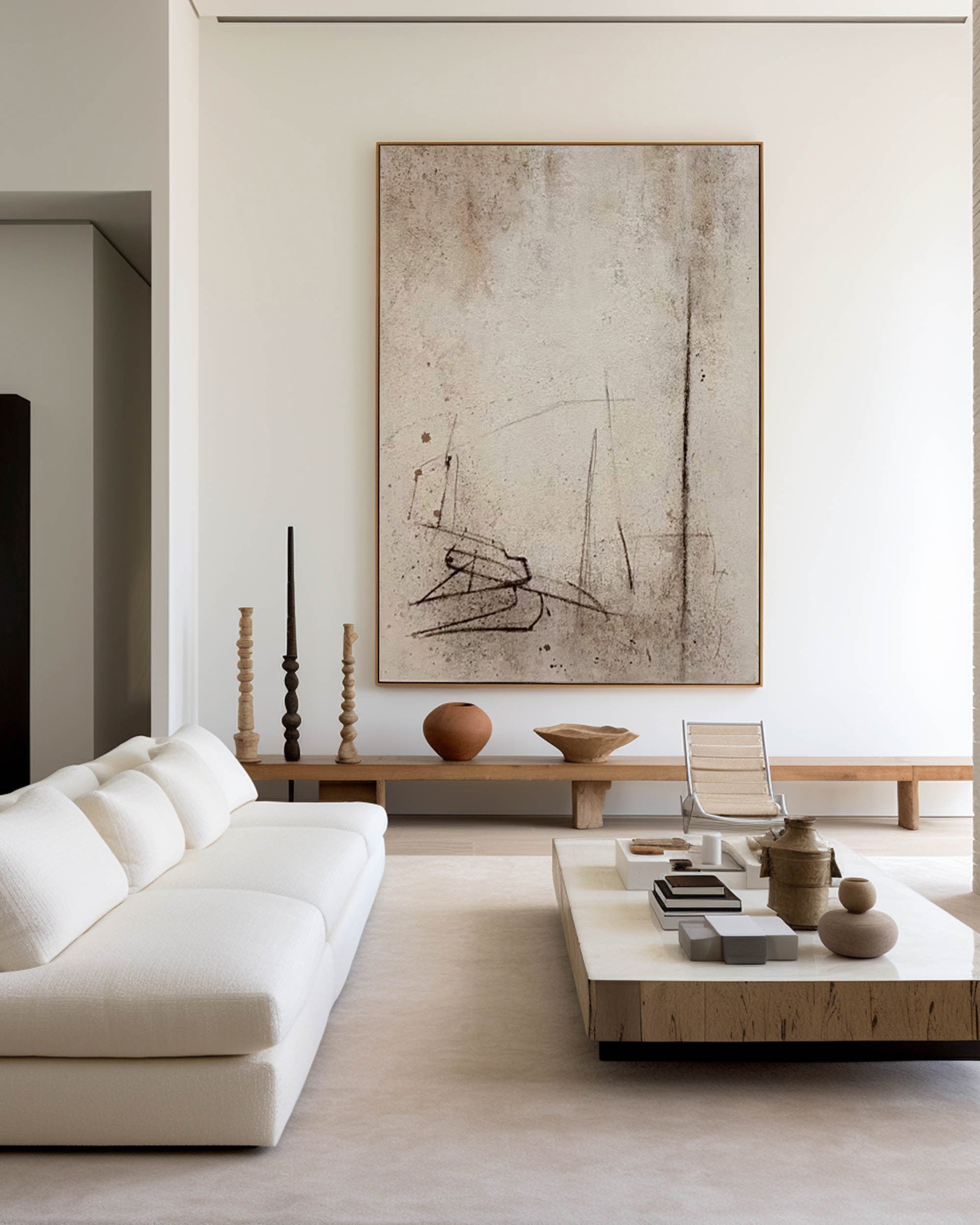 Modern Brown And Beige Abstract Canvas Wall Art Earth Tone Minimalist Art Minimalist Painting 