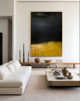 Black Minimalist Wall Art Modern Abstract Large Acrylic Painting On Canvas Livingroom Wall Art For Sale