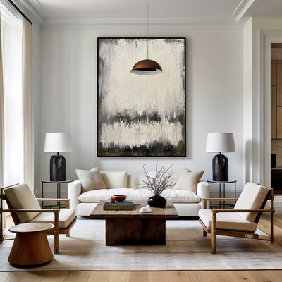 Grey White Abstract Minimalist Painting On Canvas Extra Large Vertical Wall Art Modern Canvas Art