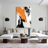 Modern Originial Large Rich Textured Yellow And Black Abstract Acrylic Painting For Livingroom 