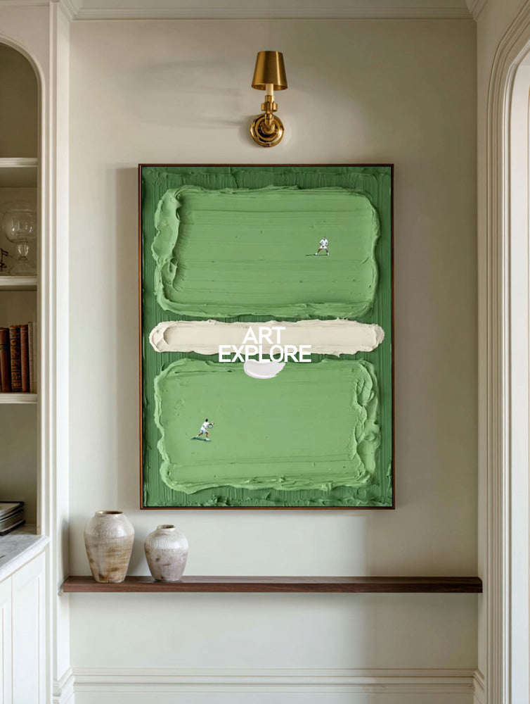 Unique Tennis Lover Gift Abstract Green Canvas Art For Home And Office Decoration