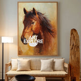 Abstract Brown Horse Painting Original Art For Living Room Decor