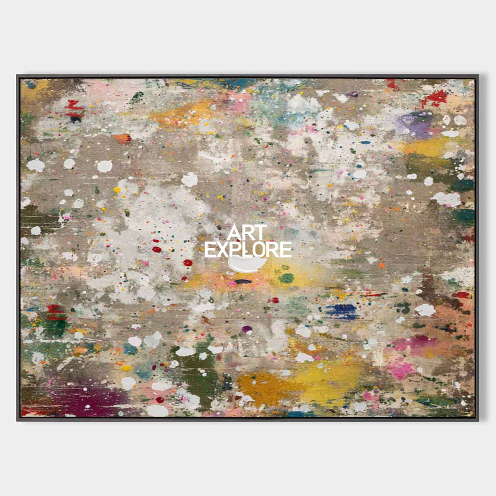 Vibrant Abstract Art With Colorful Mosaic Texture For Modern Living Room Decor