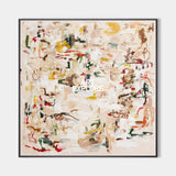 Modern Beige Abstract Painting Original Handmade Art For Luxury Home Interior Design