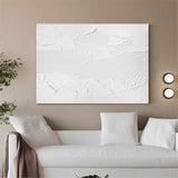 White Plaster Art On Canvas White Minimalist Abstract Art Minimalist Painting White Modern Canvas Art Large Artwork For Bedroom 