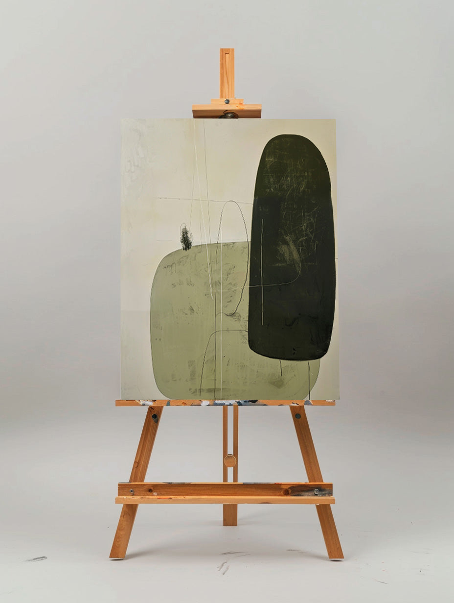 Large Green Abstract Painting Green And Beige Textured Wall Painting Modern Abstract Wall Art Minimalist Painting Art