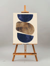 Beige And Blue Textured Geometric Abstract Painting Large Minimalist Wall Art For Sale