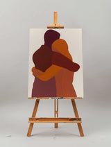 Modern Minimalist Lovers Painting, Lovers Large Oil Painting For Sale