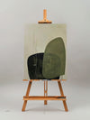 Green Canvas Art Wabi-sabi Beige Green Minimalist Acrylic Painting Livingroom Canvas Art For Sale